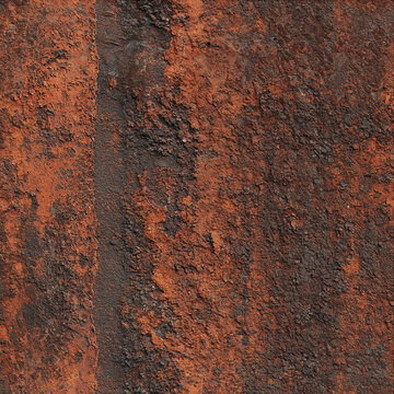 Heavily corroded steel surface with layered rust formation