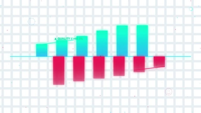 Animated Bar Chart Motion Graphic with Cost Reduction and Quality Growth Data Metrics