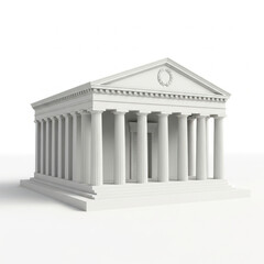 Obraz premium Classic Greek Temple Architecture with Columns and Pediment Ornamentation