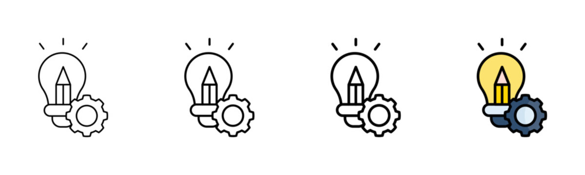 Innovation Icon Different Style Outline Collection Set Vector Illustration