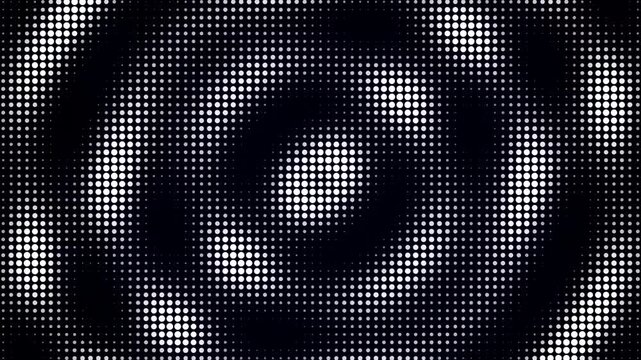 Black and White Spiral Halftone Wave Concentric Optical Illusion Loop