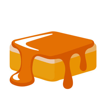 Flat 2D Caramel vector illustration, icon graphic on white background