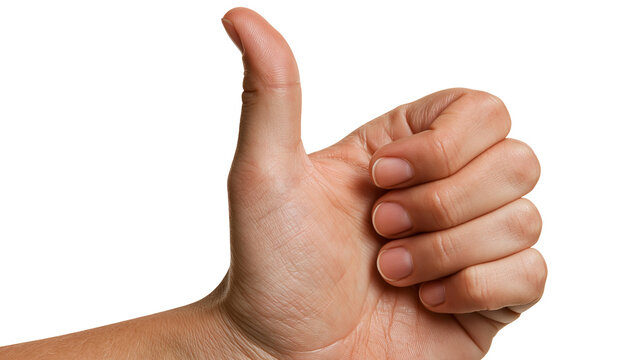 Human hand showing thumbs up gesture