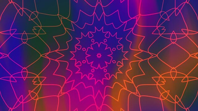 Neon orange mandala overlay pattern suitable for backgrounds, textiles, home decor, and print designs with intricate circular floral design.