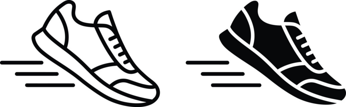 Running sports shoe sneaker speed motion icon