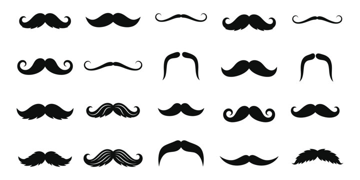 Set of various mustache styles