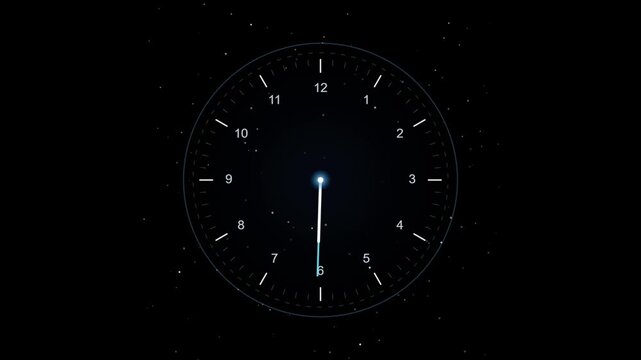 Minimalist digital clock face showing twelve oclock