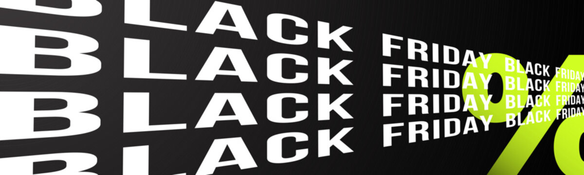 Bold typography emphasizes Black Friday sales with dynamic, eye-catching design.