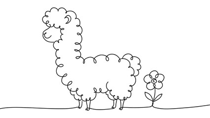 Obraz premium Llama standing on white background.