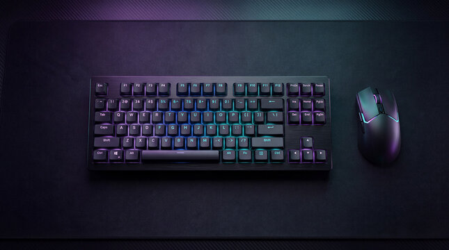 computer keyboard with a key