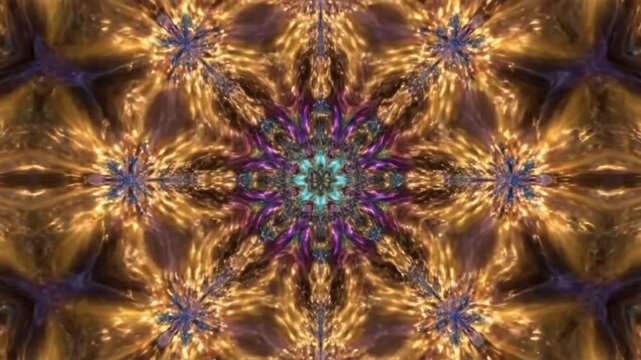 Psychedelic star shape pulsing kaleidoscope tempo c VSRExport in vibrant colors and patterns