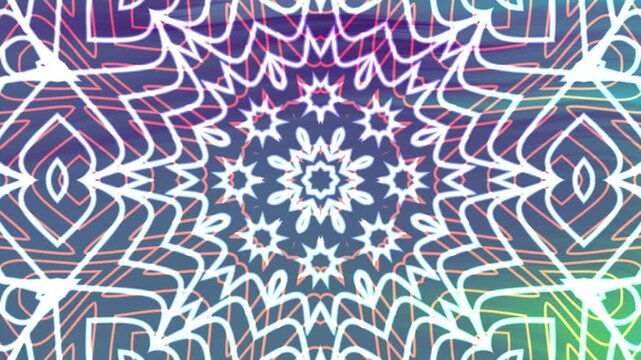 Geometric radial white line art mandala overlay. Symmetrical kaleidoscopic abstract design for backgrounds, patterns, textiles, and decorations.