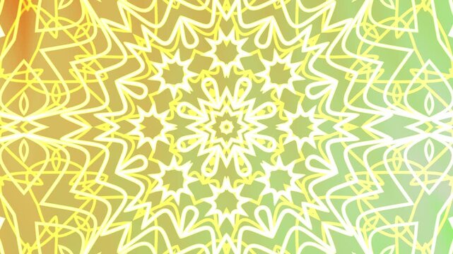 Yellow green mandala overlay pattern, ideal for textile prints, home decor, packaging design, and digital backgrounds. Intricate geometric design.