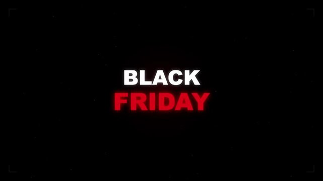 Black Friday glowing text animation on dark background