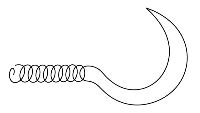 Hook with spring white background.