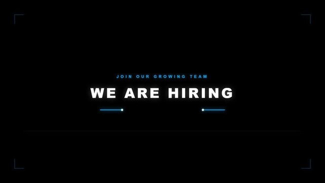We Are Hiring Animated Text Motion Graphics Background