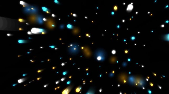 3D Particle Starfield Golden Cyan Bokeh Depth of Field Seamless Motion Loop  