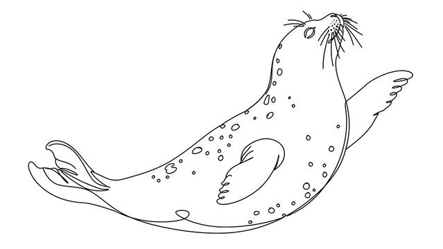 Seal on white background marine mammal.