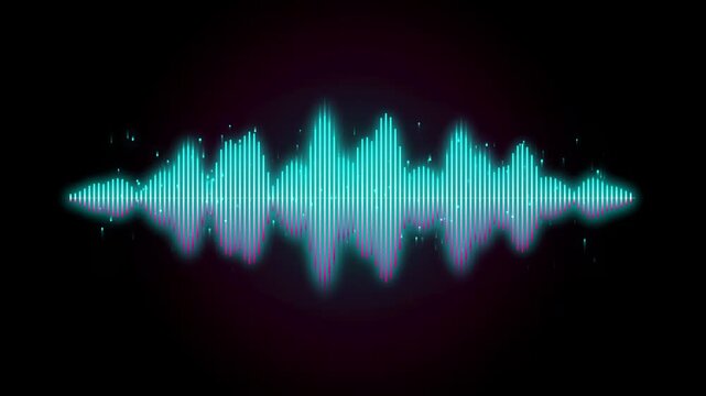 Futuristic Neon Sound Wave Frequency Spectrum Particle Telemetry Loop  