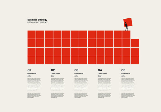 Business Project Steps Building Infographic Template Minimal Illustration