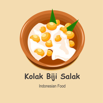 Kolak Biji Salak Indonesian Dessert Illustration