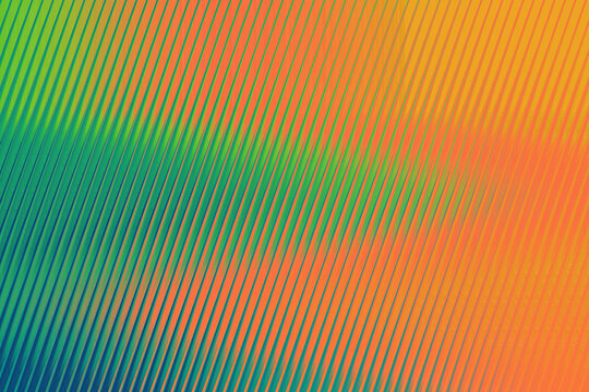 Abstract background with diagonal lines in a vibrant gradient of blue, green, and orange colors