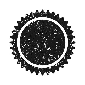 Post stamp, label or badge. Grunge imprint and postmark. Brown vintage circle postcard watermark. Used envelope design element. Vector illustration