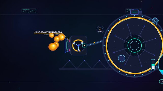 Centrifugal vacuum distillation process animation for space life support showing microgravity fluid handling and water recovery systems