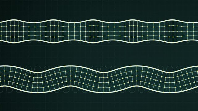 Guided Lamb Waves in Elastic Plate, Symmetric and Antisymmetric Ultrasonic Modes, Seamless Loop in vibrant teal tones
