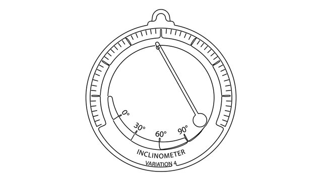 Inclinometer tool white background.
