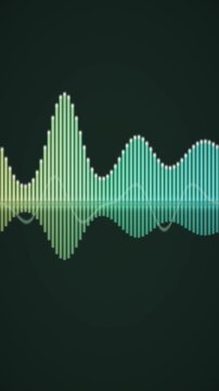 Glowing Audio Spectrum Equalizer Bars Music Visualizer Seamless Loop in soft emerald tones vertical 9:16