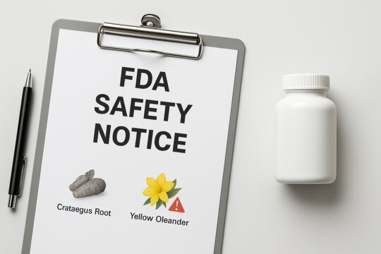 FDA safety notice highlighting toxic yellow oleander and adulterated tejocote root