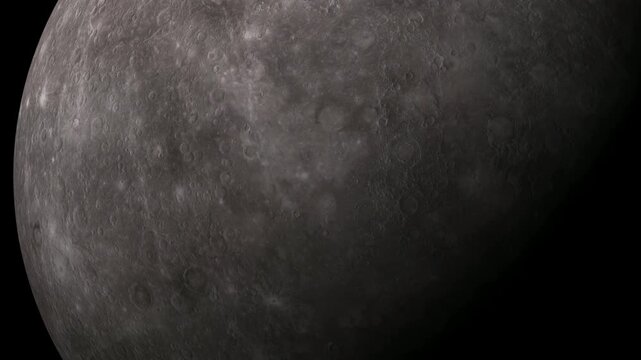  Mercury planet animation on galaxy background