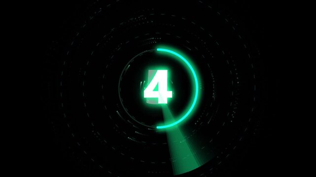 Digital countdown timer with number nine