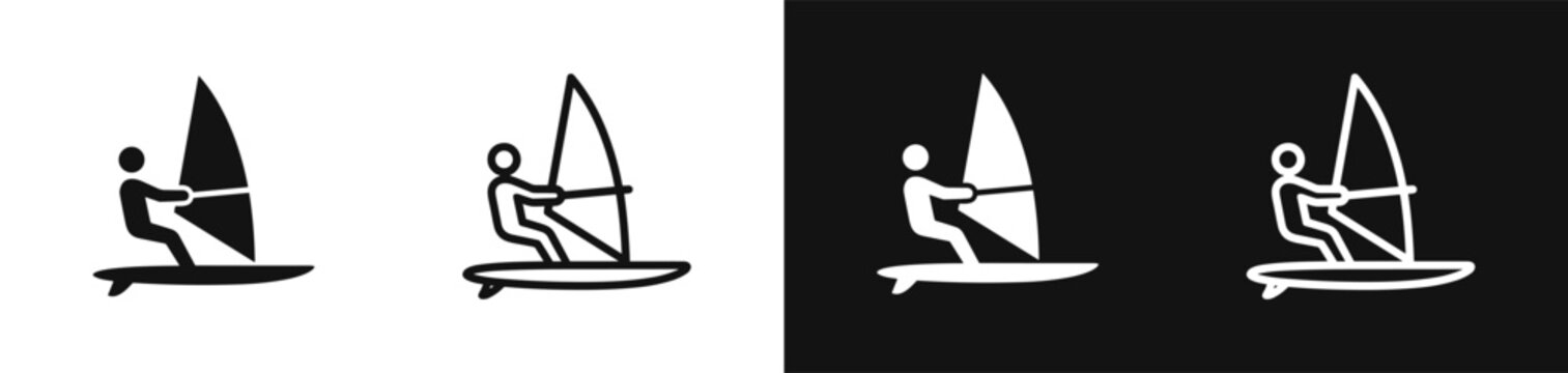 Windsurfer icon, representing water sports and active lifestyle