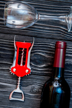 concept Valentine Day with wine top view background
