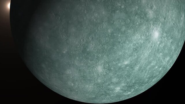  Mercury  planet animation on galaxy background