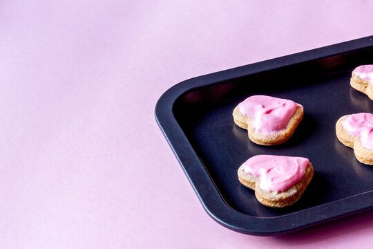 cookies for Valentine's Day heartshaped on white background