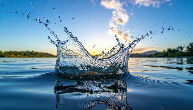 Clear water splash captured mid-air with fresh dynamic motion