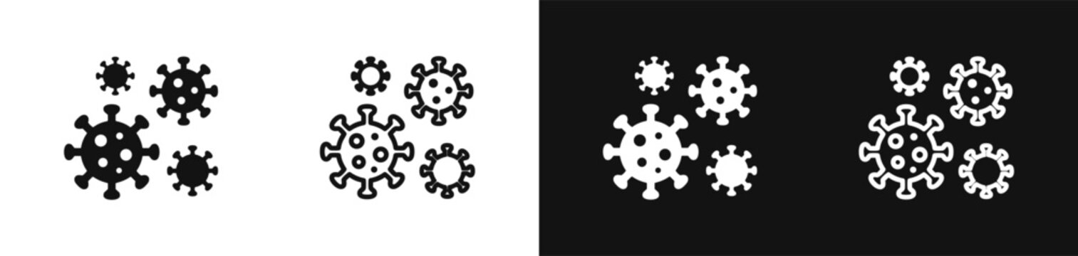 Virus bacteria infection microorganism germ pathogen icon set vector