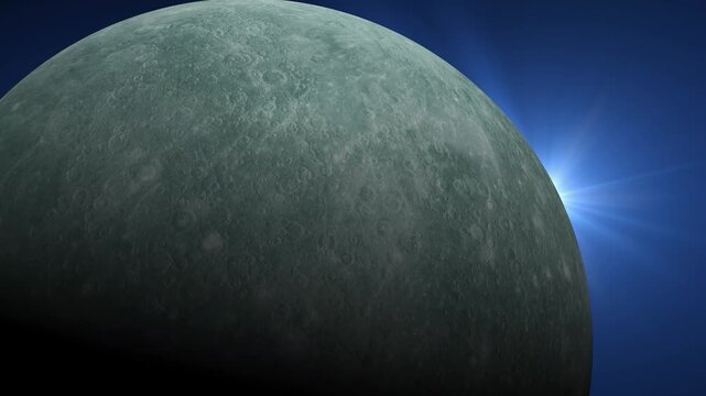 Mercury planet surface with subtle craters under deep space gradient lighting