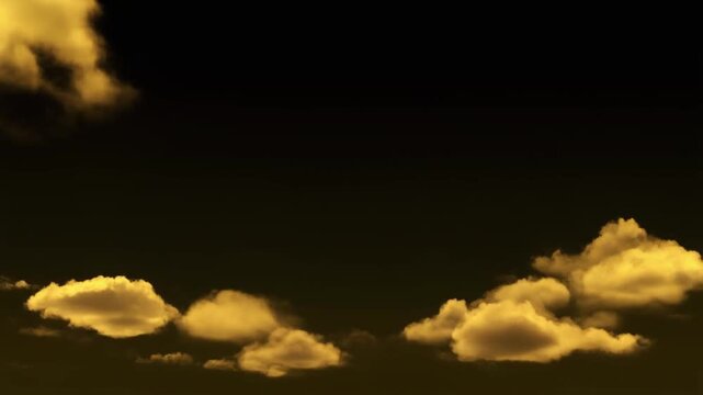金雲たなびく新年の空 黒背景ループ動画