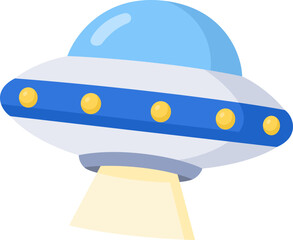 Blue UFO cartoon illustration © Teddy