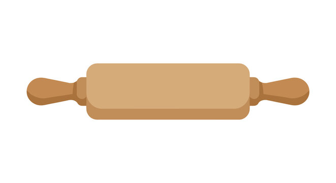 Wooden rolling pin on a white background a culinary tool for baking