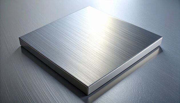 Fine sandblasted aluminum steel square plate with subtle matte metallic texture