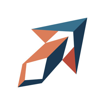 Abstract geometric shape with arrow motif