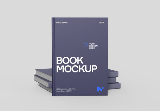 Hardcover Book Stack Mockup