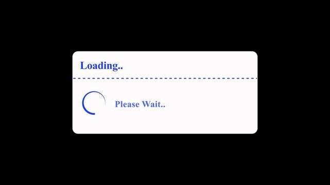 Loading animation with wait message and circular progress indicator