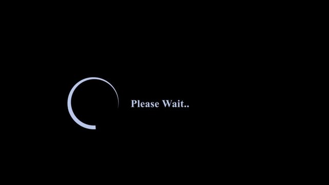 Loading animation with circular progress and wait text