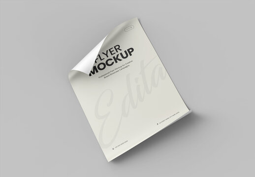 Curled Corner Flyer Mockup